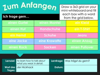 Talking about what you wear in detail in German