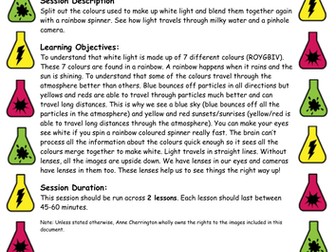 KS1 & KS2 - Science Lesson Plan (x2) - Investigate The Truth Behind Light & Colour