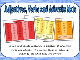 Adjectives, Verbs and Adverbs Mats