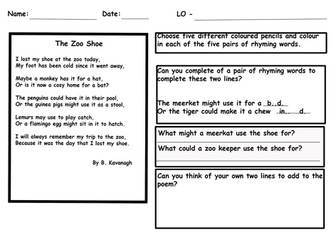 Complete Lesson - Year 2 Poetry 