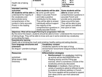 Les drogues - Session I -   French - Y12 (AS)