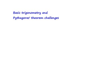 Trigonometry and Pythagoras’ Challenges