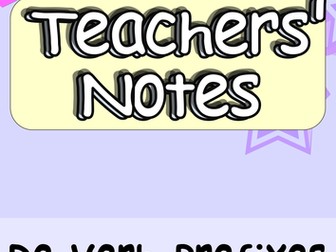 Year 5 Re Verb Prefixes - Engaging Challenging Complete SPaG and VCOP Lesson