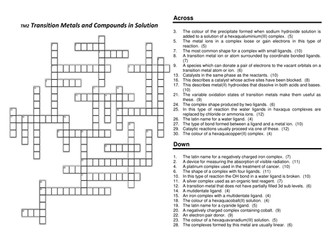 AQA GCE Chemistry Transition Metal Resource Pack