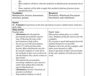 Finding Fractions of Amounts