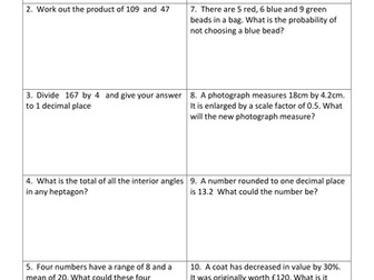 Maths Foundation D to C Revision Pack