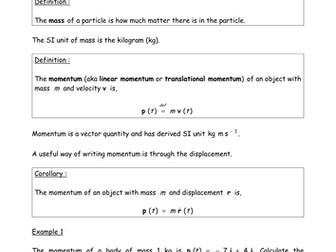 Advanced Higher Mechanics Notes (Linear and Parabolic Motion)