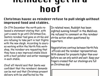 Complete Lesson - Year5 Christmas Newspaper Activity