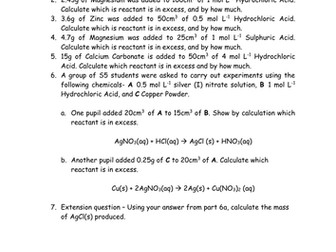 Chemistry - Chemical Excess