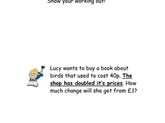 Year 2 Maths money & problem solving