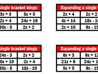 Expanding brackets bingo
