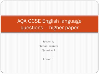 AQA GCSE English language exam resources - higher paper - section A