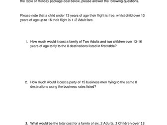 Holiday flight questions