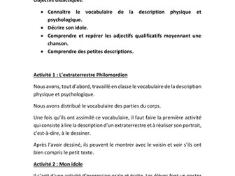 La description (niveau A1)