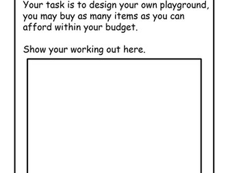 Complete Lesson - 5th Grade - Using Money $ - Design a playground