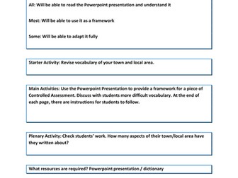 French Controlled Assessment on Town 