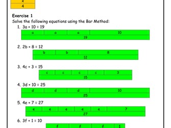 Solving Linear Equations using the Bar Method
