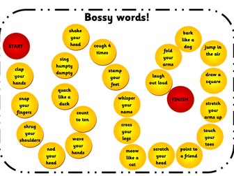 Bossy (imperative) verbs board game