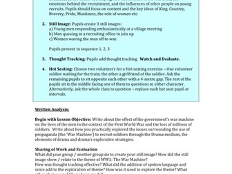 Drama Exploration - WW1 The War Machine and Daily Lives