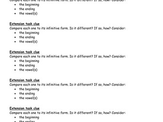 Perfect tense investigation lesson