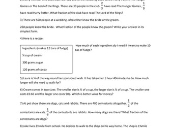 Worded fraction question - involves some problem solving