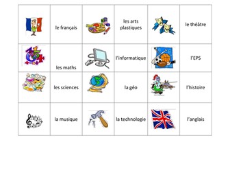 Studio 1 Module 2 School Subjects Matching Game