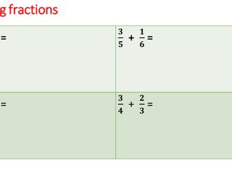 multiplying/ dividing/ adding/ subtracting fractions lesson 