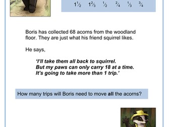 Boris the Lost Badger Numeracy Word Problems