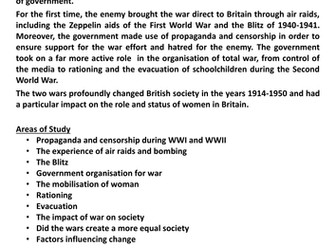 Impact of War Revision Guide