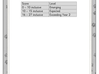 Year 2 reading assessment without levels