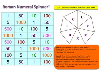 Roman Numeral Spinner Game