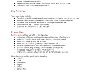 OCR A Level Economics F584 Transport Revision Notes