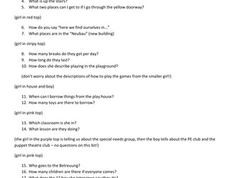 Introducing our school, listening activity