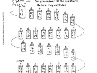 A-Minute-A-Day Maths  "Fireworks"  addition up to 20.