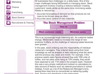 Stock Control Case Study - McDonald's