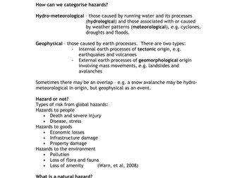 A-Level AS Edexcel - Classifying Hazards