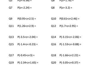 Normal Distribution Tables exercises 1