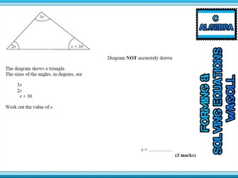 GCSE Mathematics Grade C Algebra revision cards 