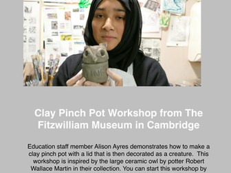 Clay pinch pot workshop to make a creature