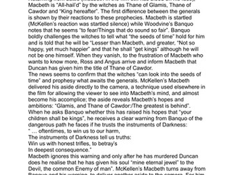 OCR Shakespeare and film Macbeth