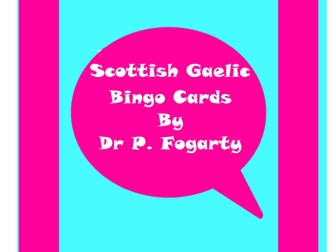 114 Scottish Gaelic Bingo Game Cards