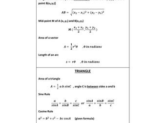 Circle and Trigonometric Apps formulae