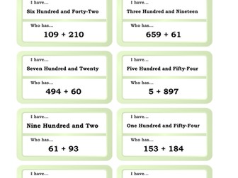 Maths Loop Cards (Follow Me, I Have Who Has)