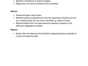 BTEC Applications of Science unit 8 method prep
