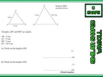GCSE Mathematics Grade C Shape revision cards