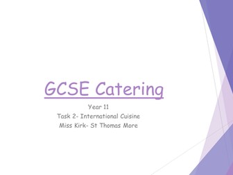 WJEC Catering task2- International cuisine help