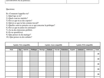 French Speaking Activity: Speed Dating