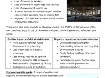 GCSE Geography Revision: The Changing Economy of the UK