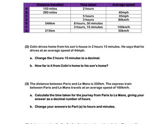 GCSE Higher Revision - 3.2 Speed, Distance, Time