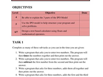 Programming Lesson 03 - IPO Model